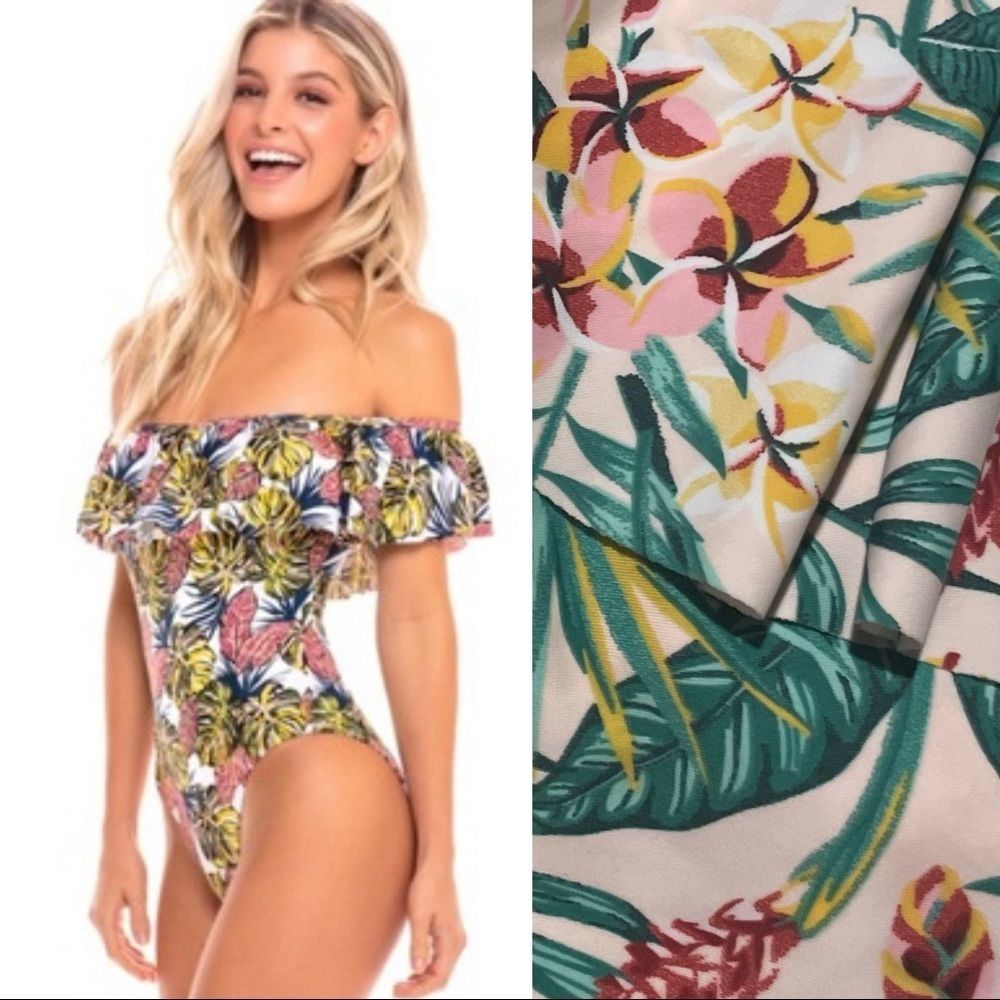 Cabana del Sol Ruffle Off Shoulder Swimsuit